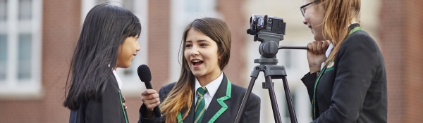 Students film an interview